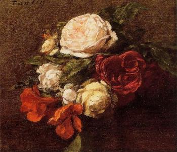 Henri Fantin-Latour : Roses and Nasturtiums